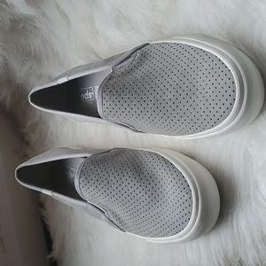 Keds Grey Double Decker Perforated Suede Slip On Shoe